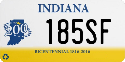 IN license plate 185SF