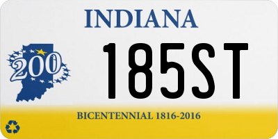 IN license plate 185ST