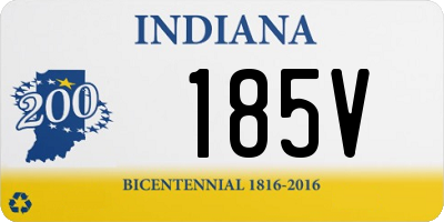 IN license plate 185V