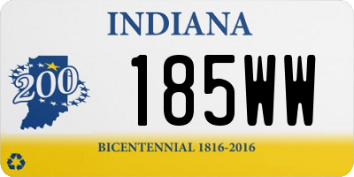 IN license plate 185WW