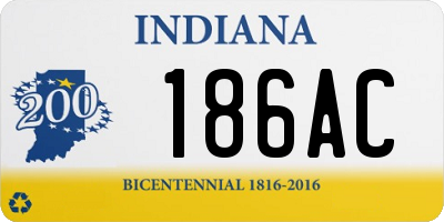 IN license plate 186AC