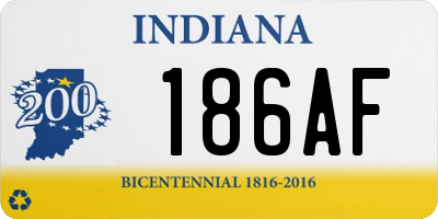 IN license plate 186AF