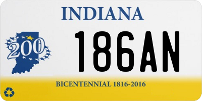 IN license plate 186AN