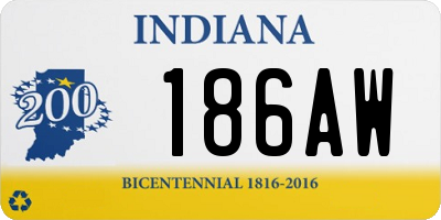 IN license plate 186AW