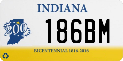 IN license plate 186BM