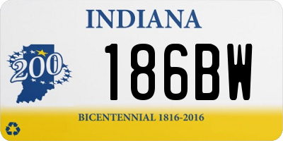 IN license plate 186BW