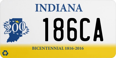 IN license plate 186CA