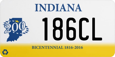 IN license plate 186CL