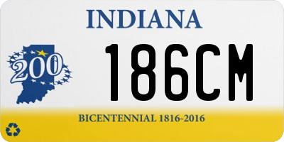 IN license plate 186CM