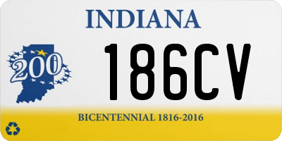 IN license plate 186CV