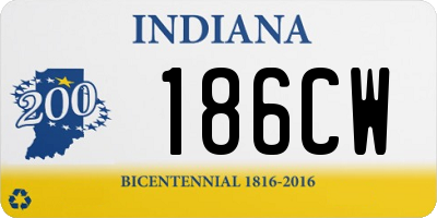 IN license plate 186CW