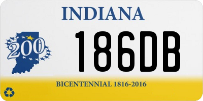 IN license plate 186DB