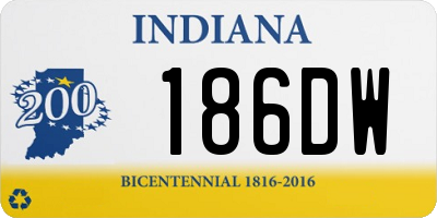IN license plate 186DW