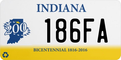 IN license plate 186FA