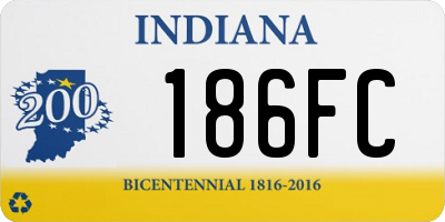 IN license plate 186FC