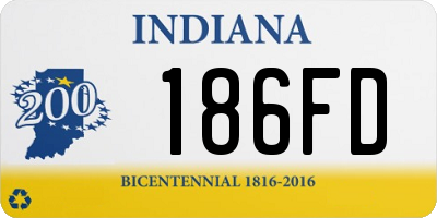 IN license plate 186FD