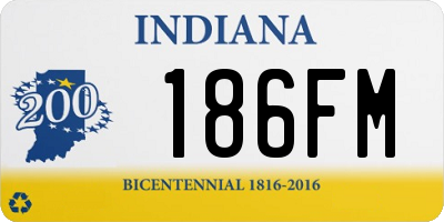 IN license plate 186FM