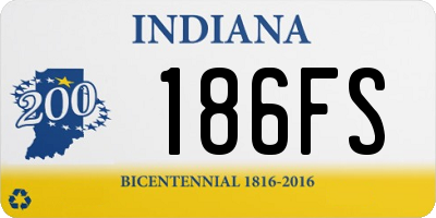 IN license plate 186FS