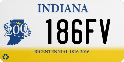 IN license plate 186FV