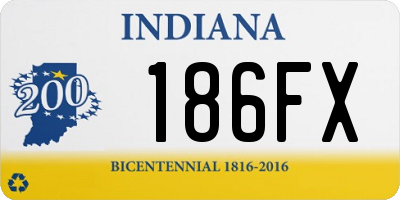 IN license plate 186FX