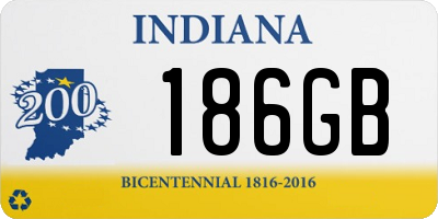 IN license plate 186GB