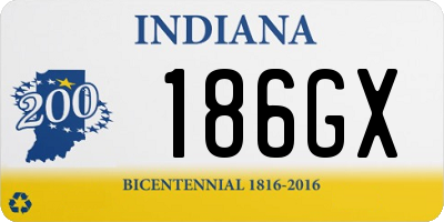 IN license plate 186GX