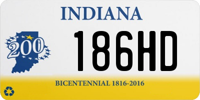 IN license plate 186HD