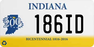 IN license plate 186ID