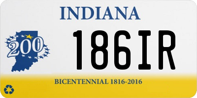 IN license plate 186IR