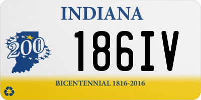 IN license plate 186IV