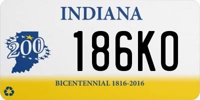 IN license plate 186KO