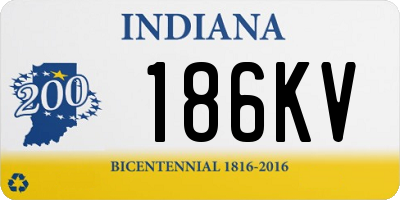 IN license plate 186KV