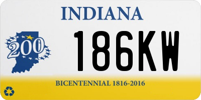 IN license plate 186KW