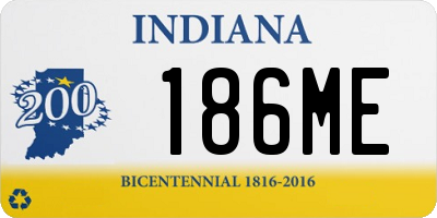 IN license plate 186ME