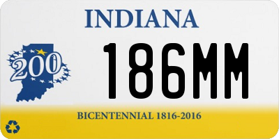 IN license plate 186MM