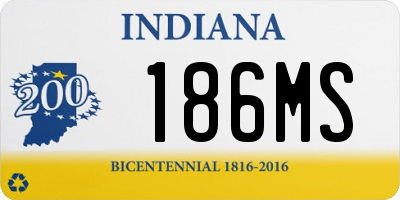 IN license plate 186MS