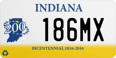 IN license plate 186MX