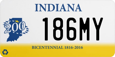IN license plate 186MY
