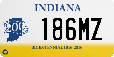 IN license plate 186MZ