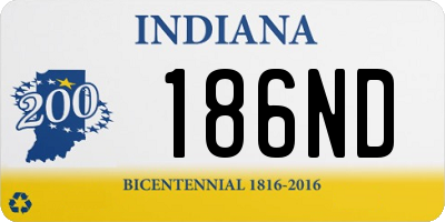 IN license plate 186ND