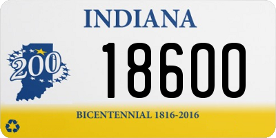 IN license plate 186OO