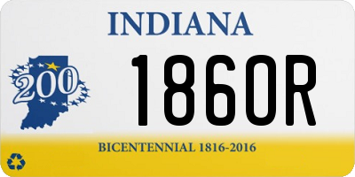 IN license plate 186OR