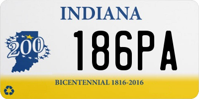 IN license plate 186PA