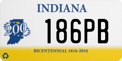 IN license plate 186PB