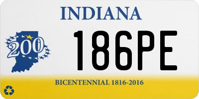 IN license plate 186PE