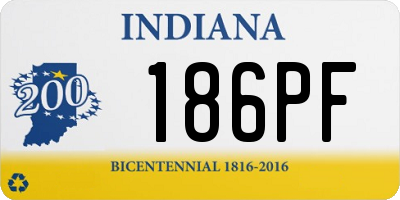 IN license plate 186PF