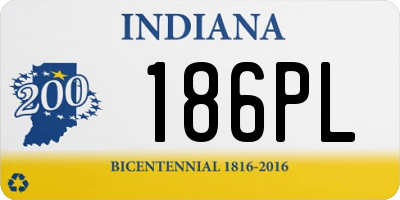 IN license plate 186PL