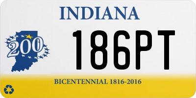 IN license plate 186PT