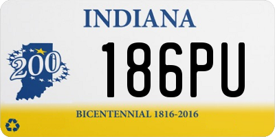 IN license plate 186PU