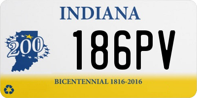 IN license plate 186PV